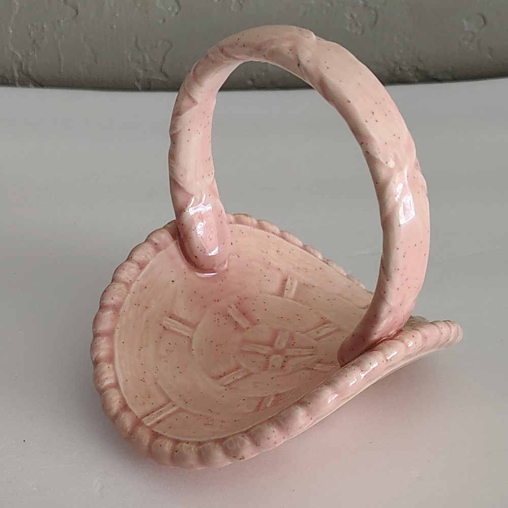 Pink Ceramic Flower Basket